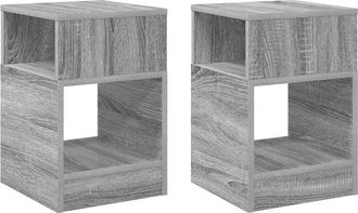 vidaXL Mesa Auxiliar 2 Uds. Sonoma Gris 30,5 X 30 X 45 Cm Vidaxl