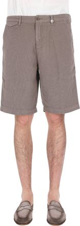 Myths Textured Cotton-Linen Casual Shorts