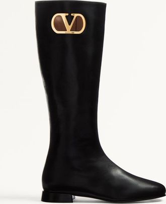 Valentino Garavani Stivale VLogo Signature In Capretto 20Mm Donna NERO 34.5