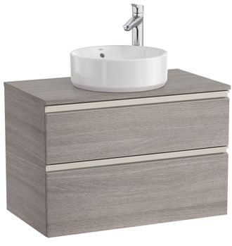 Roca Roca - Mueble Base De 2 Cajones Para Lavabo De Sobre Encimera Central The Gap Color: Roble City Texturizado - Medidas: 805x460x537 Mm