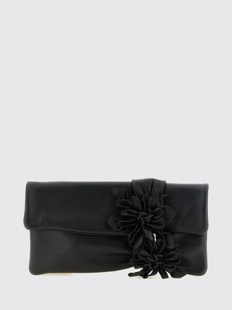 Jimmy Choo London Zandra Lambskin Leather Clutch with Flower Appliqu&eacute;