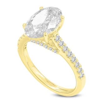 LuvMyJewelry Tasia 14K Gold Oval Lab Grown Diamond Engagement Ring - 3.4 Ct in 14K Yellow Gold at Nordstrom, Size 7.5