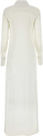 Ami Womens Chalk Crepe Shirt Dress - Ivory Silk - Size EU 36 (Womens)