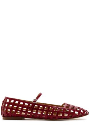 Aeyde Aeyde Uma Caged Patent Leather Flats - Red - 38 (IT38/ UK5)