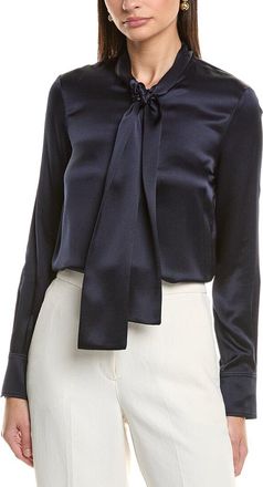 Oscar De La Renta Tie Bow Silk Blouse