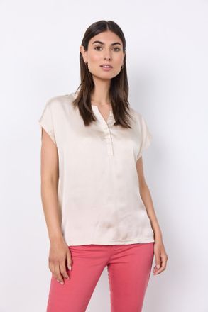 Soyaconcept Shirtbluse SOYACONCEPT SC-THILDE 43, Damen, Gr. XXL, beige (1620 cream), Web, Obermaterial: 95% Viskose, 5% Elasthan, unifarben, normal, V-Ausschnitt,