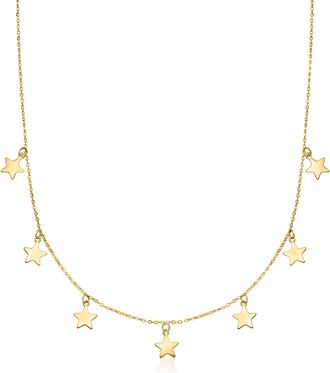 RS Pure by Ross-Simons Italian 14kt Yellow Gold Multi-Star Charm Necklace