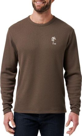 Travis Mathew Souvenir Stand Long Sleeve Waffle Knit T-Shirt in Chocolate Brown at Nordstrom, Size X-Large