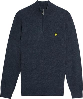 Lyle & Scott Truien & Vesten, Heren, Blauw, XL, Wol, Mid Knits Lambswool Blend Quarter Zip Jumper