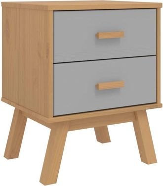 vidaXL Bedside Cabinet olden Grey and Brown Solid Wood Pine Vidaxl