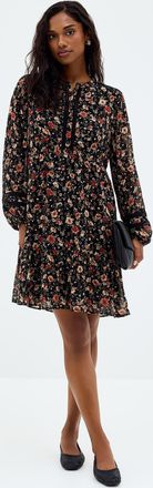 Contemporaine Womens Crocheted trims floral chiffon dress