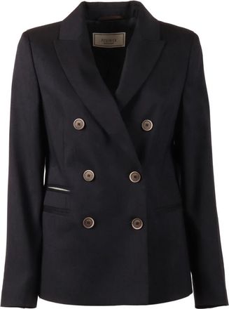 PESERICO Peserico, Blazers, female, Blue, Size: L Blazer