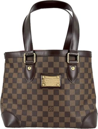 Louis Vuitton Brown White Damier Canvas Handbag Tote Bag (Pre-Owned)