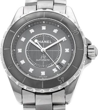 Chanel Pre-owned J12 Polshorloge - Heren - Vintage Horloges - Grijs - ONE Size - Leer - Vintage