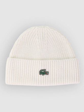 Lacoste Monochrome Brioche Knit Beanie weiss