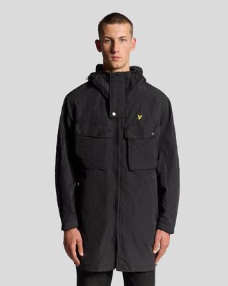 Lyle & Scott Mens Water Resistant Guard Parka - Black Nylon - Size X-Large