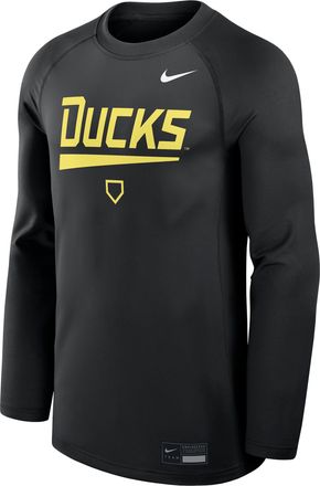 Nike Oregon Dugout Game Time Nike Mens Dri-FIT College Long-Sleeve T-Shirt in Black | 013D00AUON-NHU