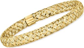 Canaria Canaria Italian 10kt Yellow Gold Mesh Stretch Bangle Bracelet