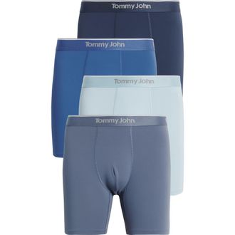 Tommy John Micro Stretch 4-Pack 6-Inch Boxer Briefs in Canal, Blue, Indigo, Blues at Nordstrom, Size Xx-Large