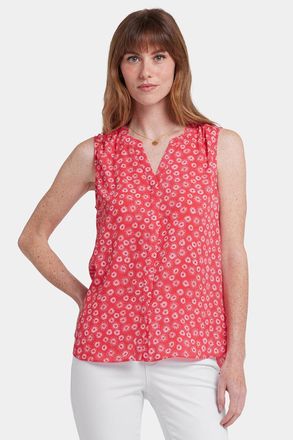 NYDJ Mouwloze Pintuck Blouse