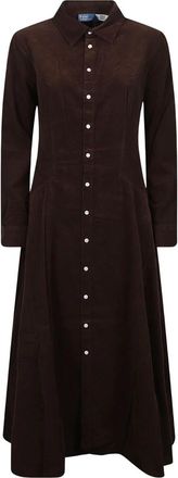 Polo Ralph Lauren Polo Hals Jurk - Dames - Shirt Kleedjes - Bruin - XS - Kleedjes
