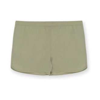 Ami Beachwear, male, Green, XL, Crinkled Swimshorts Olive Embroidered Elasticated Waistband