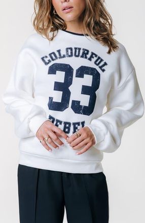 Colourful rebel CR 33 Dropped Shoulder Sweat in White at Nordstrom, Size X-Small Eu