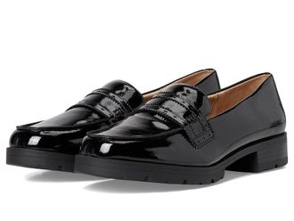 Life Stride London Loafer/Moc Shoes Womens Flat Shoes Black Patent : 6 M (B), Faux Leather