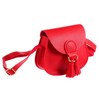 Aboofan 1pc Childrens Tassel Satchel Kids Tote Bag Little Girls Wallet Girls Bag Wallet for Sling for Kids Tote Mini Cute Shoulder Pu Small Satchel Red Messen
