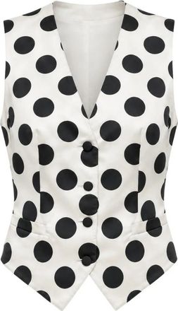 Dolce & Gabbana Gilet - Dames - Bodywarmers - Wit - M - Wol - Jassen