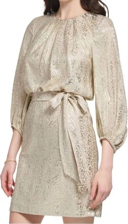 Esqualo Riley Dress In Champagne Gold