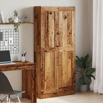 Berkfield Home Highboard Old Wood 82.5x30.5x185 cm Engineered Wood in Brown
