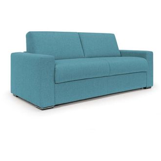 Divani.Store Nixon Sof&aacute; Convertible Con Colch&oacute;n H2o En Tela Impermeable 200 Cm (mat. 140x197) Azul Claro