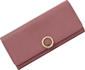 Bulgari Pink Leather Long Wallet (Bi-Fold) (Pre-Owned)