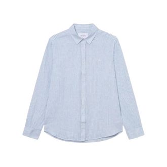 Les Deux Heren, Overhemden, Blauw, Maat: XL Linnen