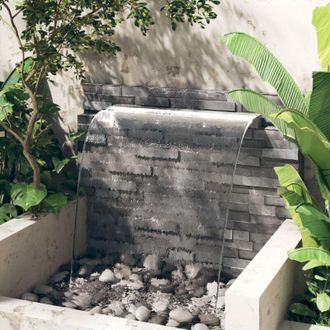 vidaXL Furniture Limited - Fuente Cascada De Piscina Con Led Acero