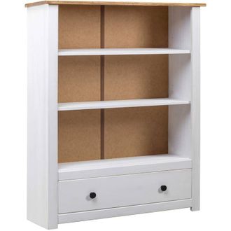 vidaXL Librer&iacute;a De Madera Maciza Pino Estilo Panam&aacute; Blanco 80x35x110 Cm Vidaxl
