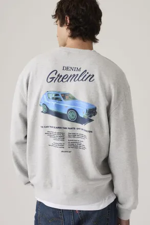 Levi's Sudadera de cuello redondo Relaxed Graphic - Hombre - 2XL - Gris / Coastal Creative Light Heather Grey