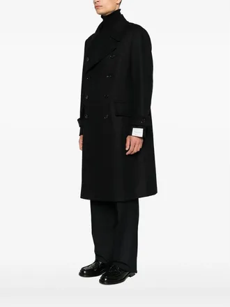 Caruso Double-Breasted Wool-Cashmere Coat - Black