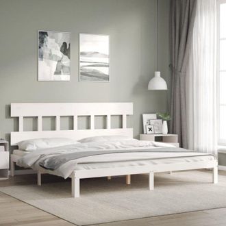 vidaXL Vidaxl - Estructura De Cama Sin Colch&oacute;n Madera Maciza Blanca 200x200 Cm