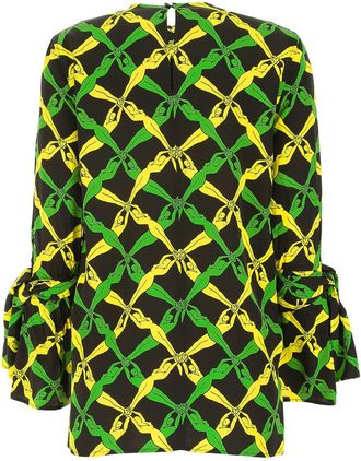 Bottega Veneta Womens Printed Viscose Blouse 7244 Exterior: Maglie Sweater