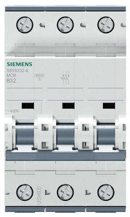 SIEMENS Interruptor Autom&aacute;tico 400v 6ka, 3 Polos, B, 32a, T=70mm, 5sy63326
