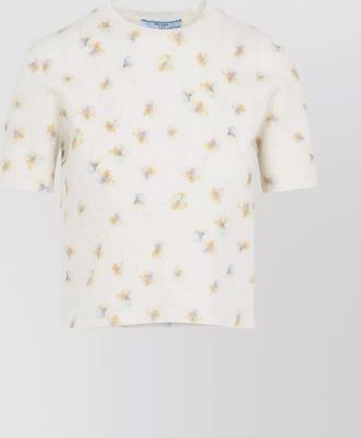 Prada floral crew neck short sleeve knitwear