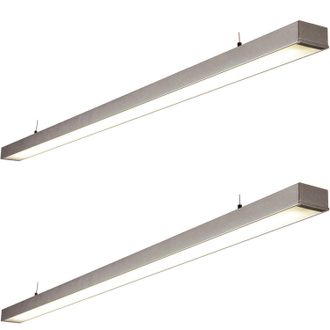 Loops 2 PACK Commercial LED Suspension Light - 1494mm x 68mm - 26W CCT LED Module
