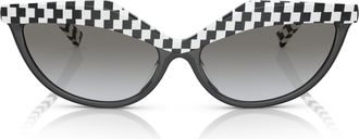 Alain Mikli 0a05070 Cat-Eye Sunglasses with Checkerboard Pattern and Gradient Lenses