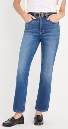 Good American Soft-Tech Good Legs Ankle Straight Leg Jeans in Indigo1233 at Nordstrom, Size 14