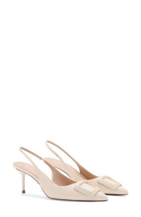 Mango Slingback Pointed Toe Pump in Ecru at Nordstrom, Size 9.5Us