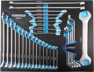 OEM Juego De Llaves Combinadas De Boca Abierta Y Curvadas, 31 Piezas