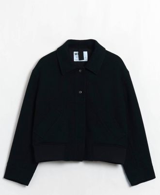Margaret Howell Womens Cropped Bomber Jacket In Black