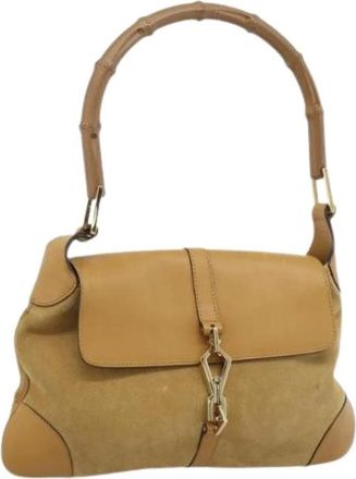Gucci Pre-owned Vintage Schoudertas - Dames - Vintage Schoudertas - Beige - ONE Size - Leer - Vintage